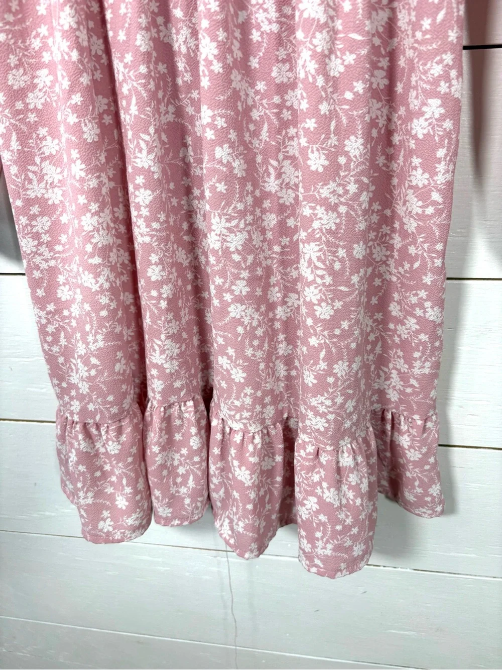 Speechless Pink Floral Smocked Long Sleeve Mini Dress Girls Size 14